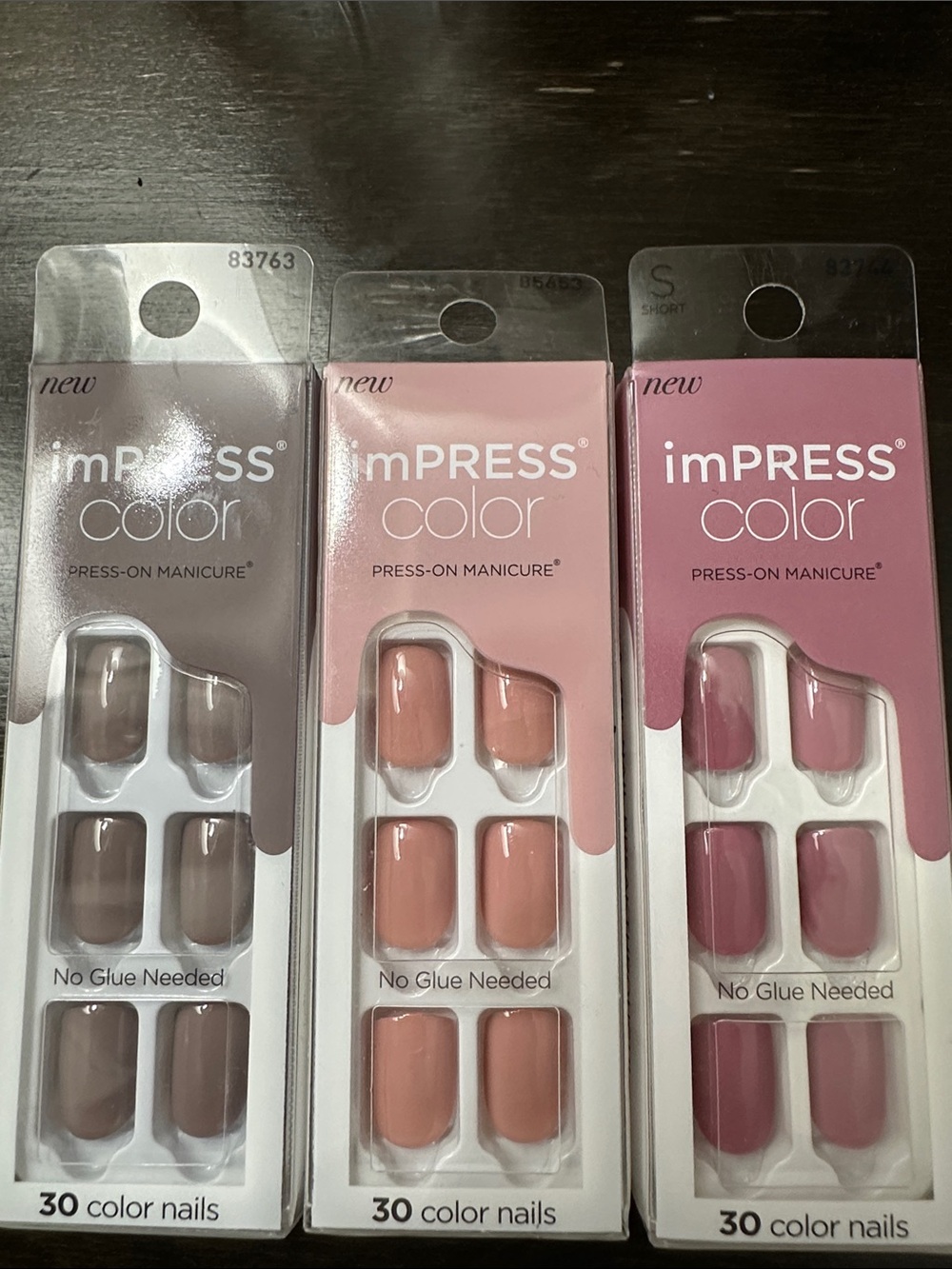 imPRESS Color Press-On Nails — Taupe, Peach, Mauve Sets